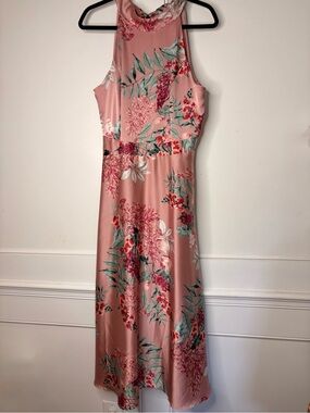 TAHARI ASL Sleeveless Pink Floral Midi Dress